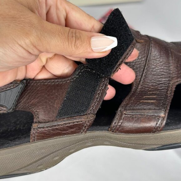 Merrell Galien Chili Brown Leather Hook and Loop Sandals Size 13/46 - Picture 8 of 11